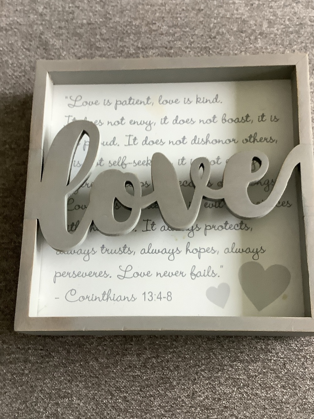 Wooden 'Love' Wall Art - Neutral Gray